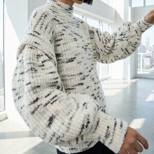 $258 VARLEY Belgrave Sweater dramatic puffy sleeves plush soft statement XL